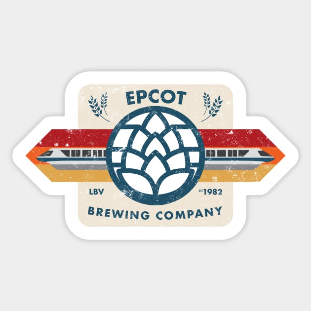 Epcot Brewing Co. v3 Sticker by duckandbear